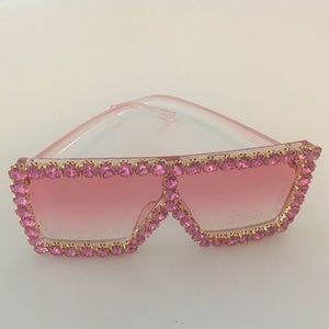 New Large Pink Rhinestone Sunshades